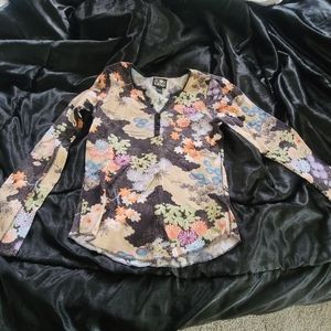 Vintage Lucky Brand Long Sleeve Floral Top Size L